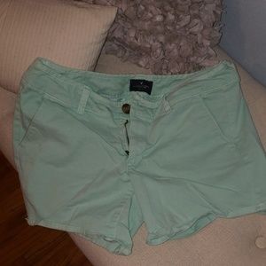 American Eagle Midi Stretch Shorts - Mint Green
